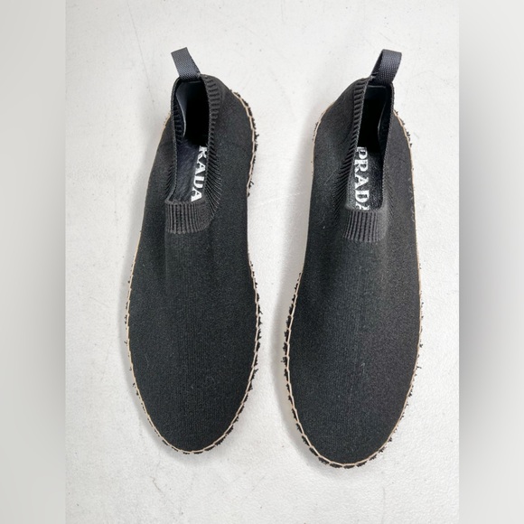 New Prada Calzature Donna Kit  Sock Style Stretchy Black Size 37 Espadrille - Picture 2 of 8